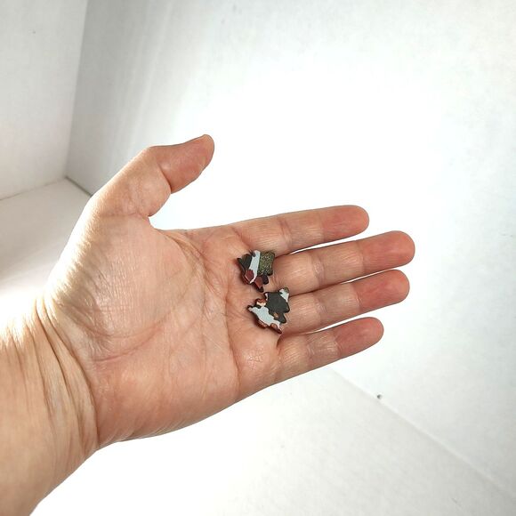 Holiday Christmas Tree Stud Post Earrings Multicolor Camo Gold Glitter Seasonal - Picture 11 of 13